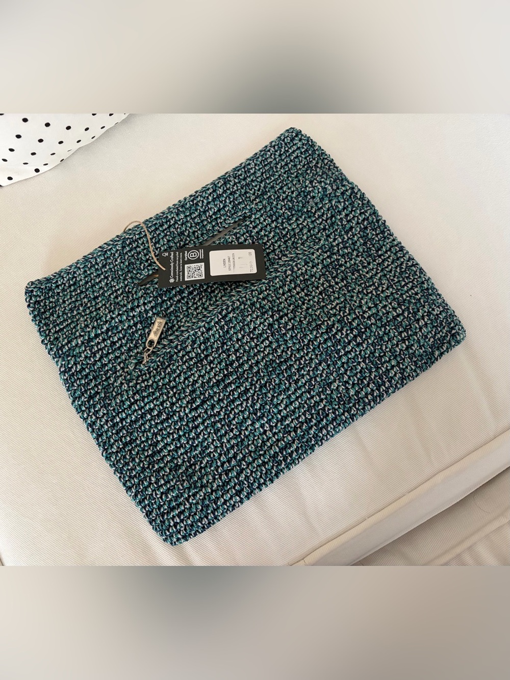 New w tags The Sak Linden Turquoise Crochet Convertibles Crossbody Clutch Bag - Picture 2 of 6